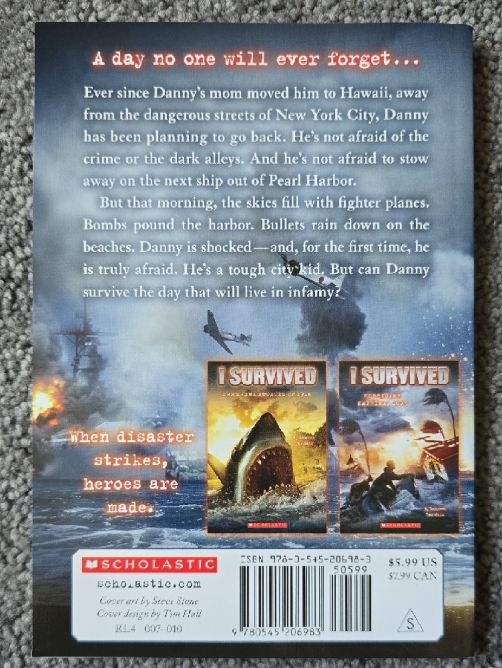 Scholastic I Survived: Wartime Naval Attack Cover — Blue and Orange - Picture 3 of 3